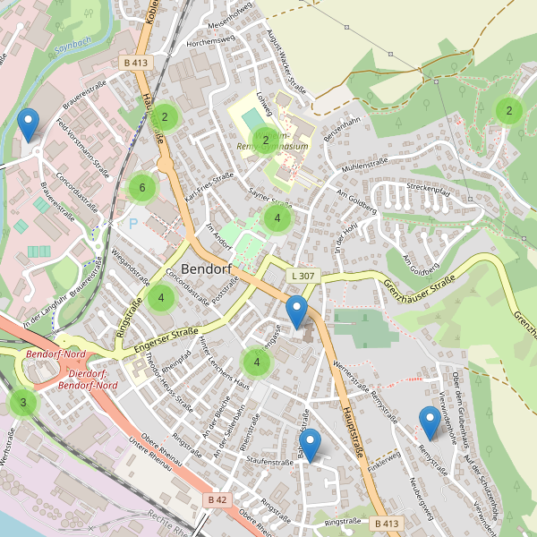 Karte der Parkplätze in Bendorf (MYK) Thumbnail