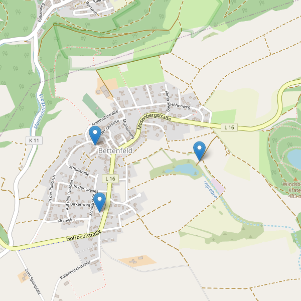 Karte der Parkplätze in Bettenfeld Thumbnail