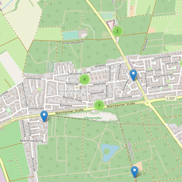 Karte der Parkplätze in Birkenheide Thumbnail