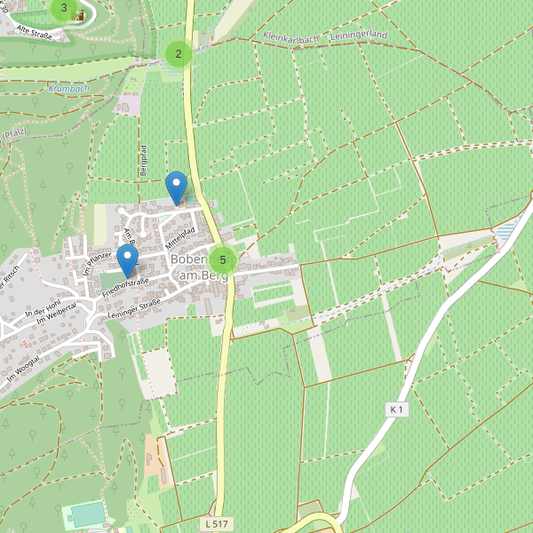 Karte der Parkplätze in Bobenheim am Berg Thumbnail