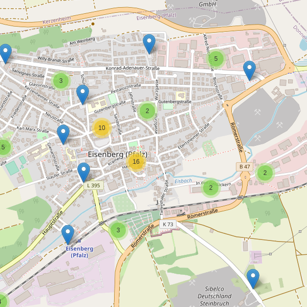Karte der Parkplätze in Eisenberg (Pfalz) Thumbnail