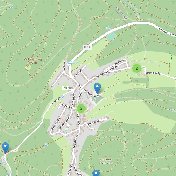 Karte der Parkplätze in Esthal Thumbnail