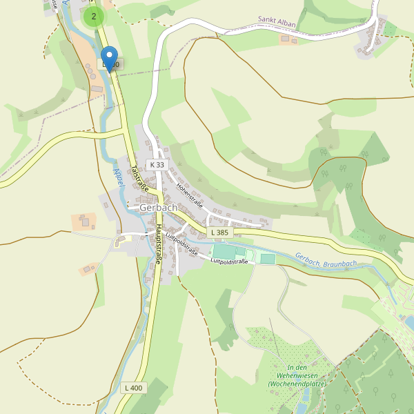 Karte der Parkplätze in Gerbach Thumbnail