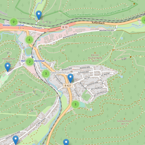 Karte der Parkplätze in Hinterweidenthal Thumbnail