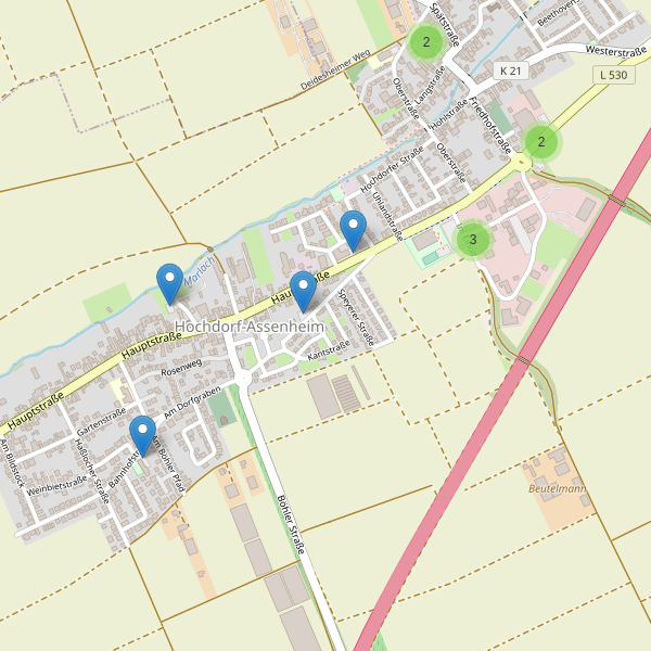 Karte der Parkplätze in Hochdorf-Assenheim Thumbnail