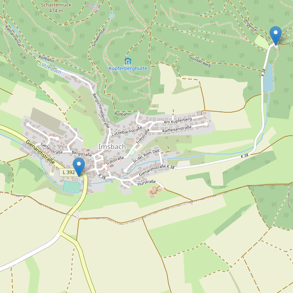 Karte der Parkplätze in Imsbach Thumbnail