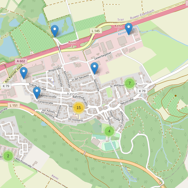 Karte der Parkplätze in Kenn Thumbnail