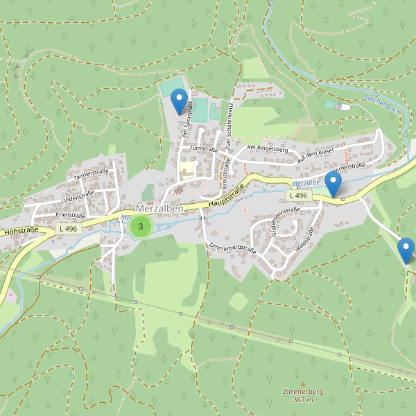 Karte der Parkplätze in Merzalben Thumbnail