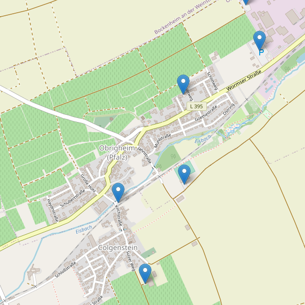 Karte der Parkplätze in Obrigheim (Pfalz) Thumbnail