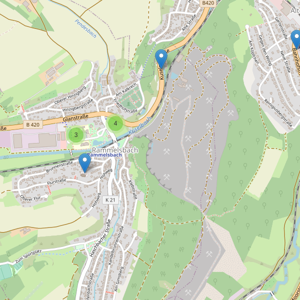 Karte der Parkplätze in Rammelsbach Thumbnail