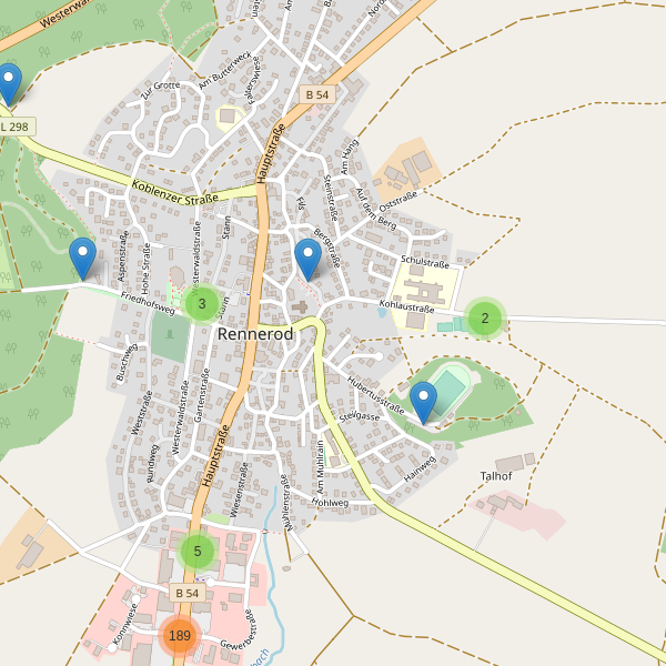 Karte der Parkplätze in Rennerod Thumbnail