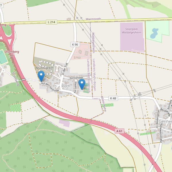 Karte der Parkplätze in Roth (KH) Thumbnail