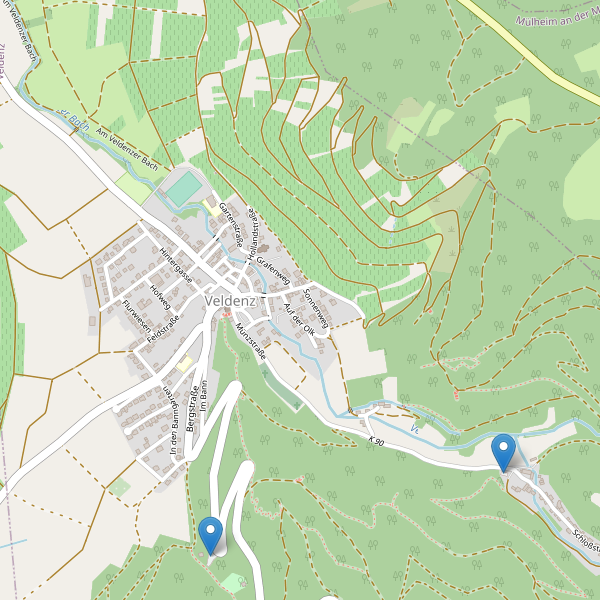 Karte der Parkplätze in Veldenz Thumbnail