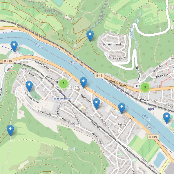 Karte der Parkplätze in Wasserliesch Thumbnail