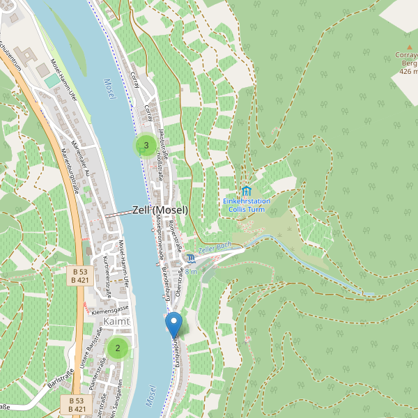 Karte der Parkplätze in Zell (Mosel) Thumbnail