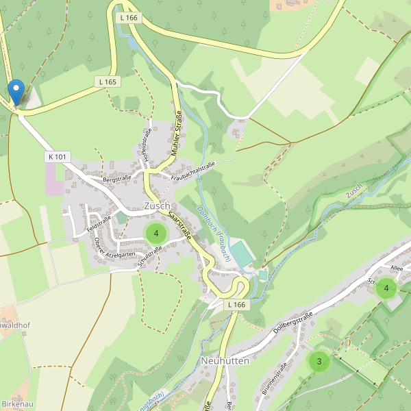 Karte der Parkplätze in Züsch Thumbnail