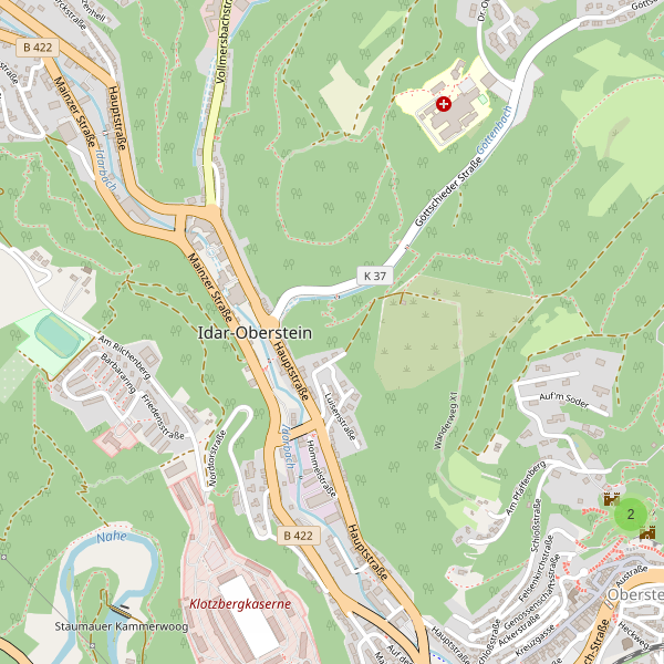 Karte der Sehenswürdigkeiten in Idar-Oberstein Thumbnail