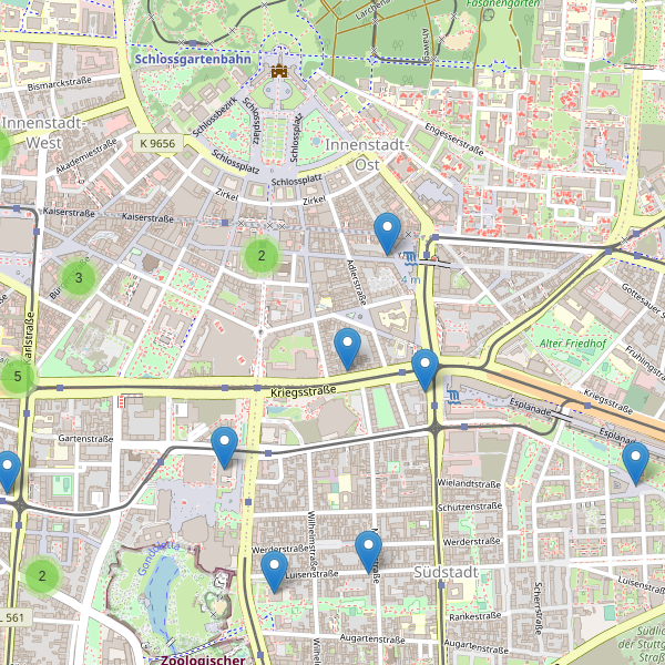 Karte der Hotels in Karlsruhe Thumbnail