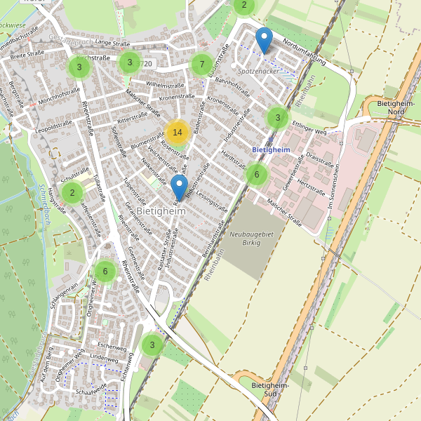 Karte der Parkplätze in Bietigheim Thumbnail