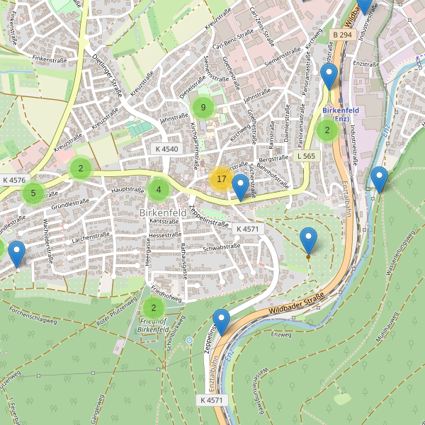 Karte der Parkplätze in Birkenfeld (PF) Thumbnail