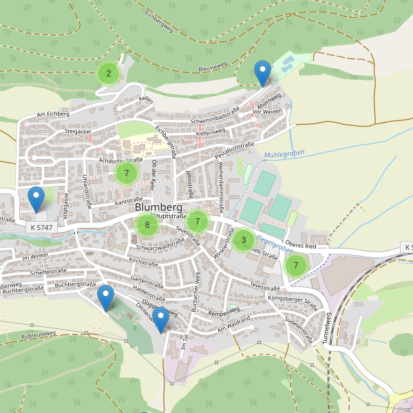 Karte der Parkplätze in Blumberg (VS) Thumbnail