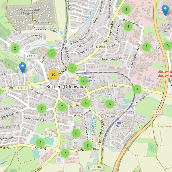 Karte der Parkplätze in Buchen (MOS) Thumbnail