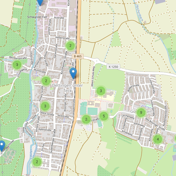 Karte der Parkplätze in Dettingen unter Teck Thumbnail