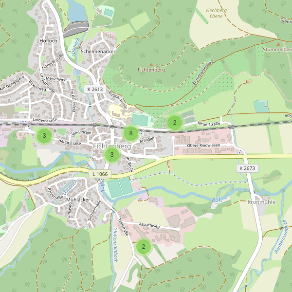 Karte der Parkplätze in Fichtenberg Thumbnail