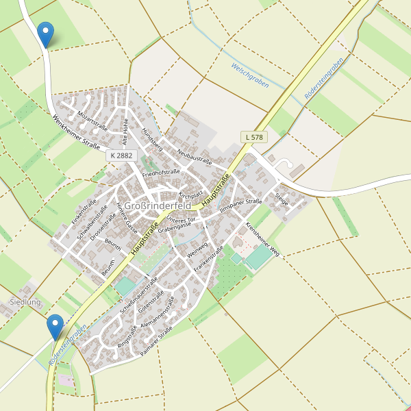 Karte der Parkplätze in Großrinderfeld Thumbnail