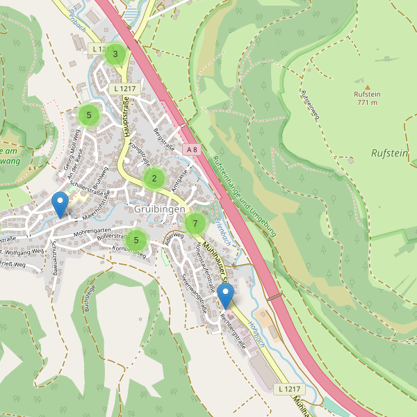 Karte der Parkplätze in Gruibingen Thumbnail