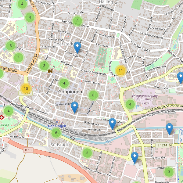 Karte der Parkplätze in Göppingen Thumbnail