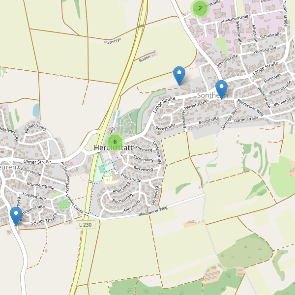 Karte der Parkplätze in Heroldstatt Thumbnail