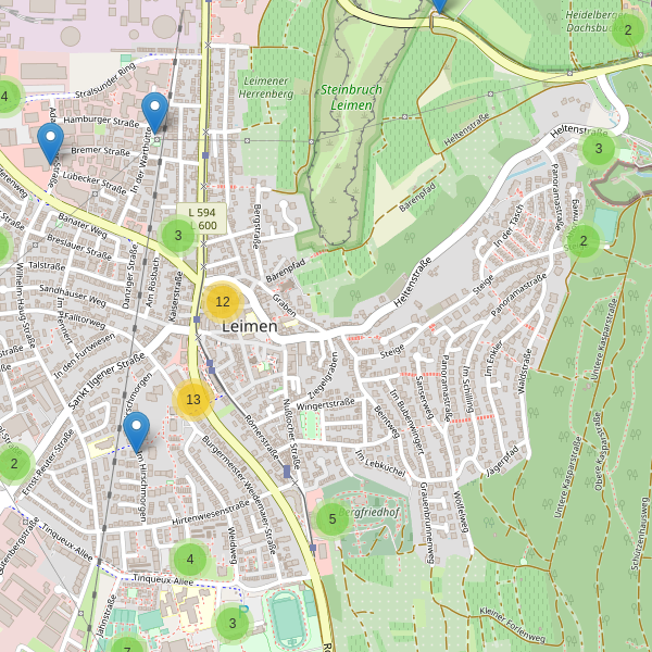 Karte der Parkplätze in Leimen (HD) Thumbnail