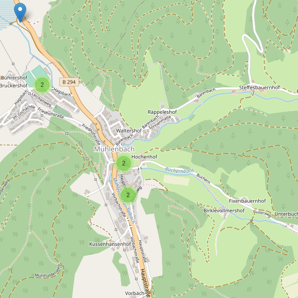 Karte der Parkplätze in Mühlenbach Thumbnail