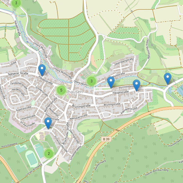 Karte der Parkplätze in Mühlhausen (HD) Thumbnail