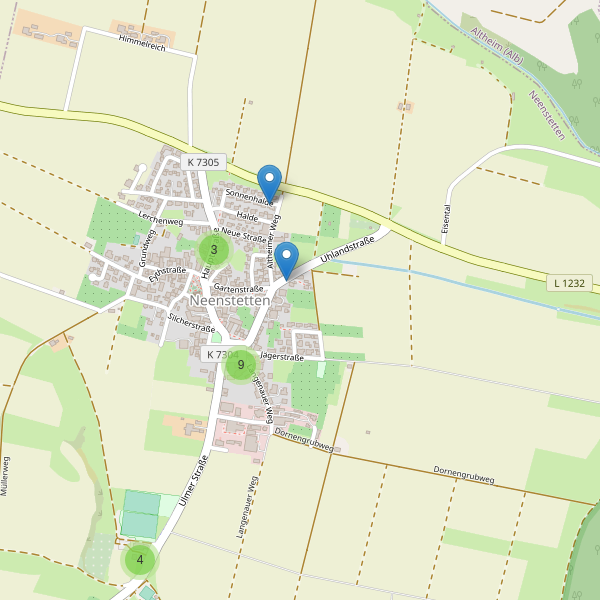 Karte der Parkplätze in Neenstetten Thumbnail