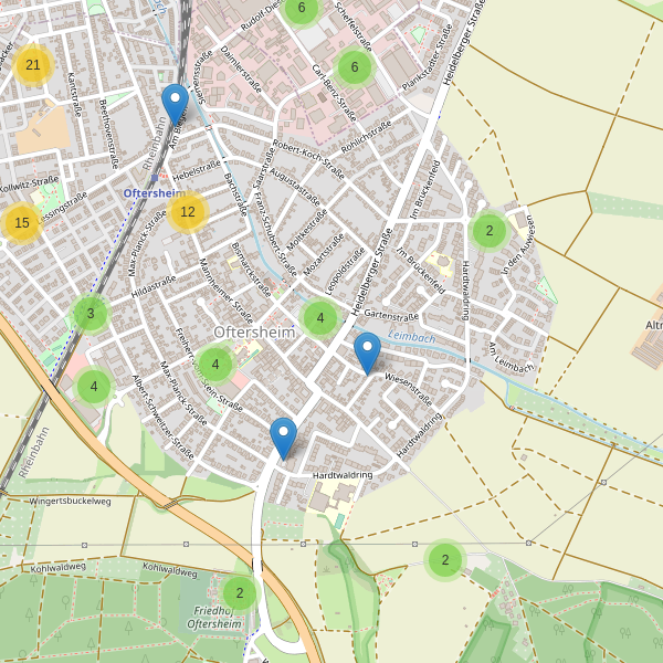 Karte der Parkplätze in Oftersheim Thumbnail