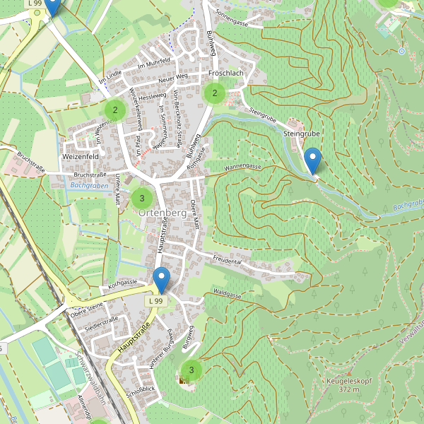 Karte der Parkplätze in Ortenberg (OG) Thumbnail