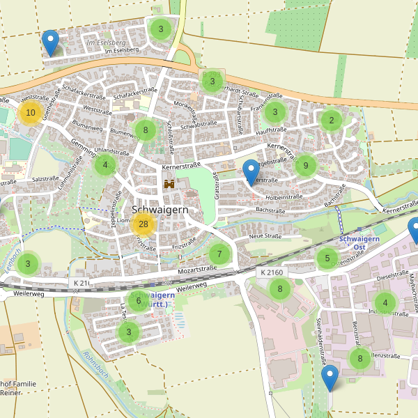 Karte der Parkplätze in Schwaigern Thumbnail