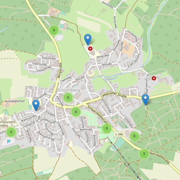 Karte der Parkplätze in Schömberg (CW) Thumbnail