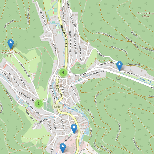 Karte der Parkplätze in Schönau (HD) Thumbnail