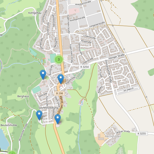 Karte der Parkplätze in Spraitbach Thumbnail