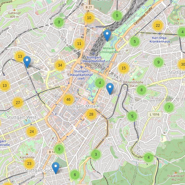 Karte der Parkplätze in Stuttgart Thumbnail