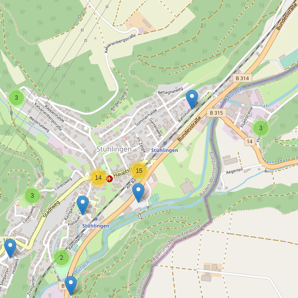 Karte der Parkplätze in Stühlingen Thumbnail