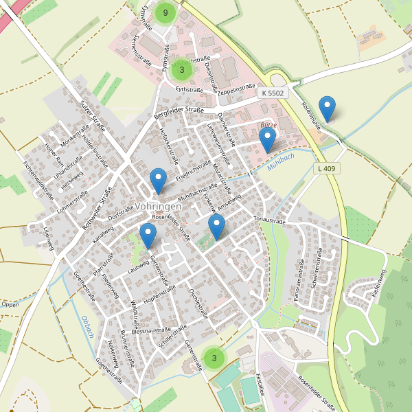 Karte der Parkplätze in Vöhringen (RW) Thumbnail