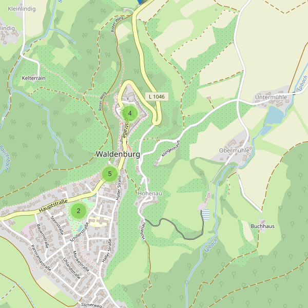 Karte der Parkplätze in Waldenburg (KÜN) Thumbnail