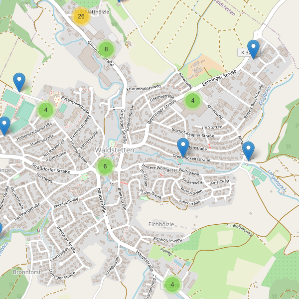 Karte der Parkplätze in Waldstetten (AA) Thumbnail