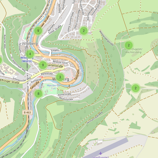 Karte der Parkplätze in Wildberg (CW) Thumbnail