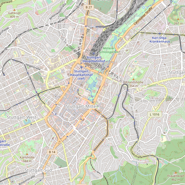 Karte der Autovermietungen in Stuttgart Thumbnail