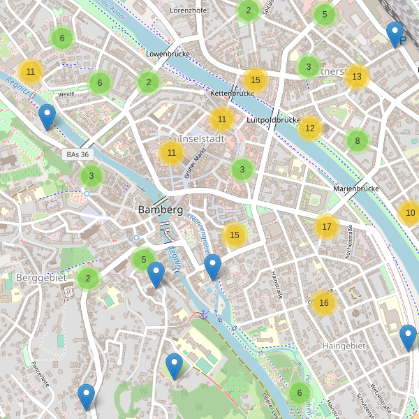 Karte der Fahrradabstellplätze in Bamberg Thumbnail